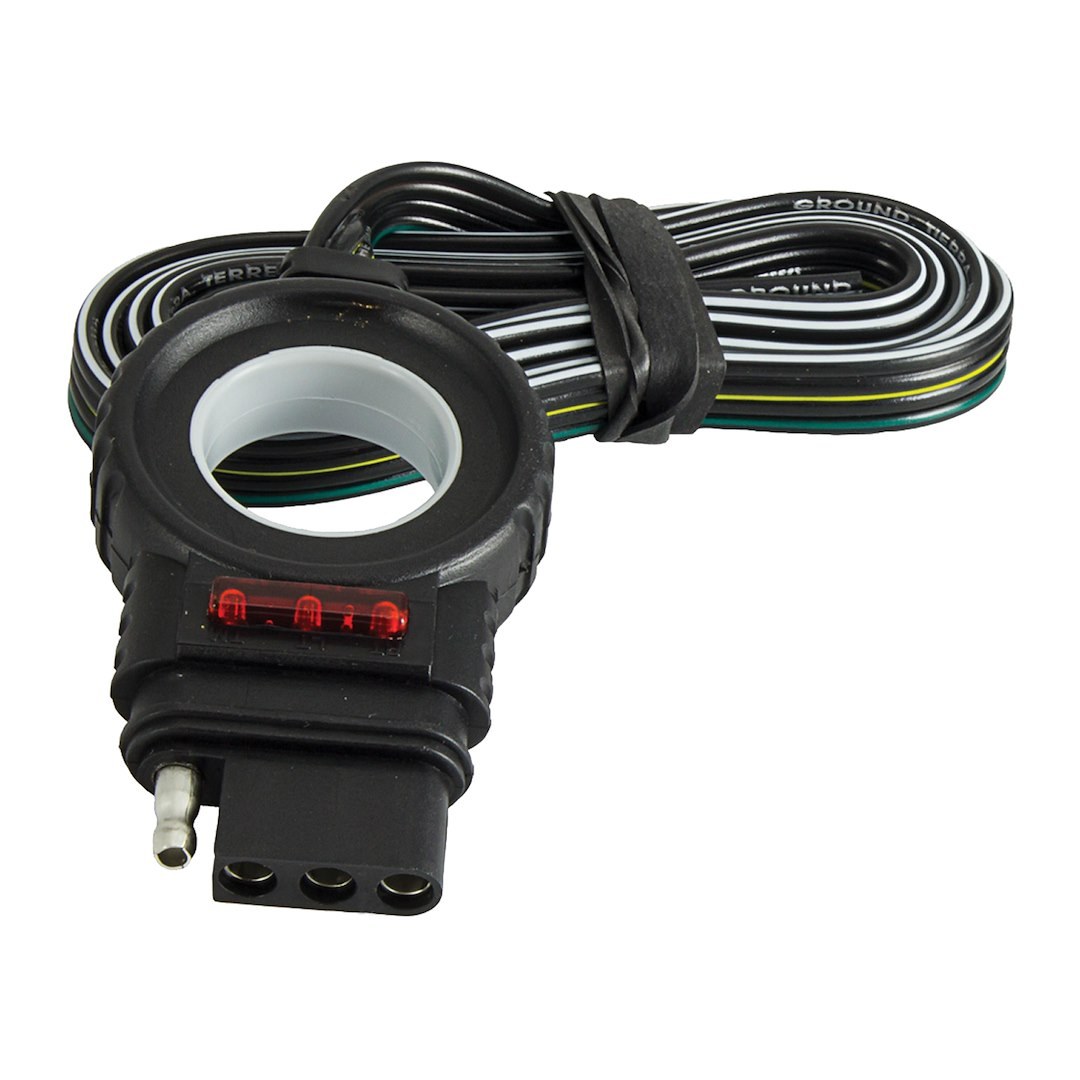 Husky Towing Trailer Wiring Connector Extension, Easy-Pull, 4 Flat, With Finger Pull, 48 Inch Length, With LED Test, Vehicle End – 33063