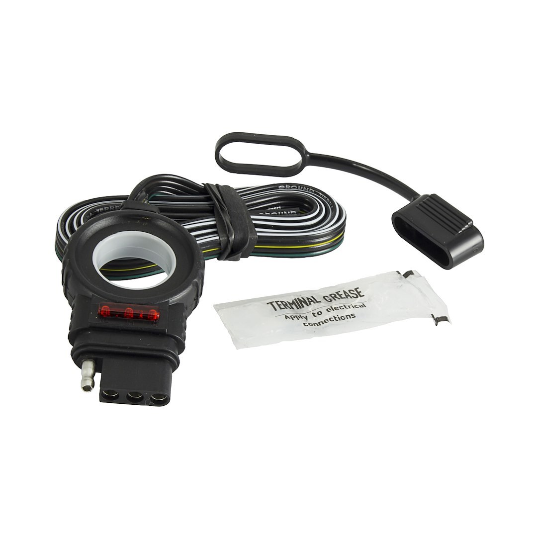 Husky Towing Trailer Wiring Connector Extension, Easy-Pull, 4 Flat, With Finger Pull, 48 Inch Length, With LED Test, Vehicle End – 33063