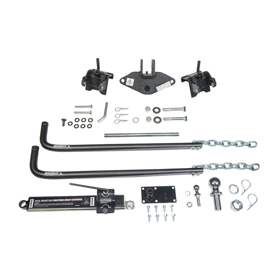 Husky Towing Weight Distribution Hitch, Husky Round Bar, 800 to 1200 Pound Tongue Weight, 12000 Pound Gross Trailer Weight, Without Shank – 33093