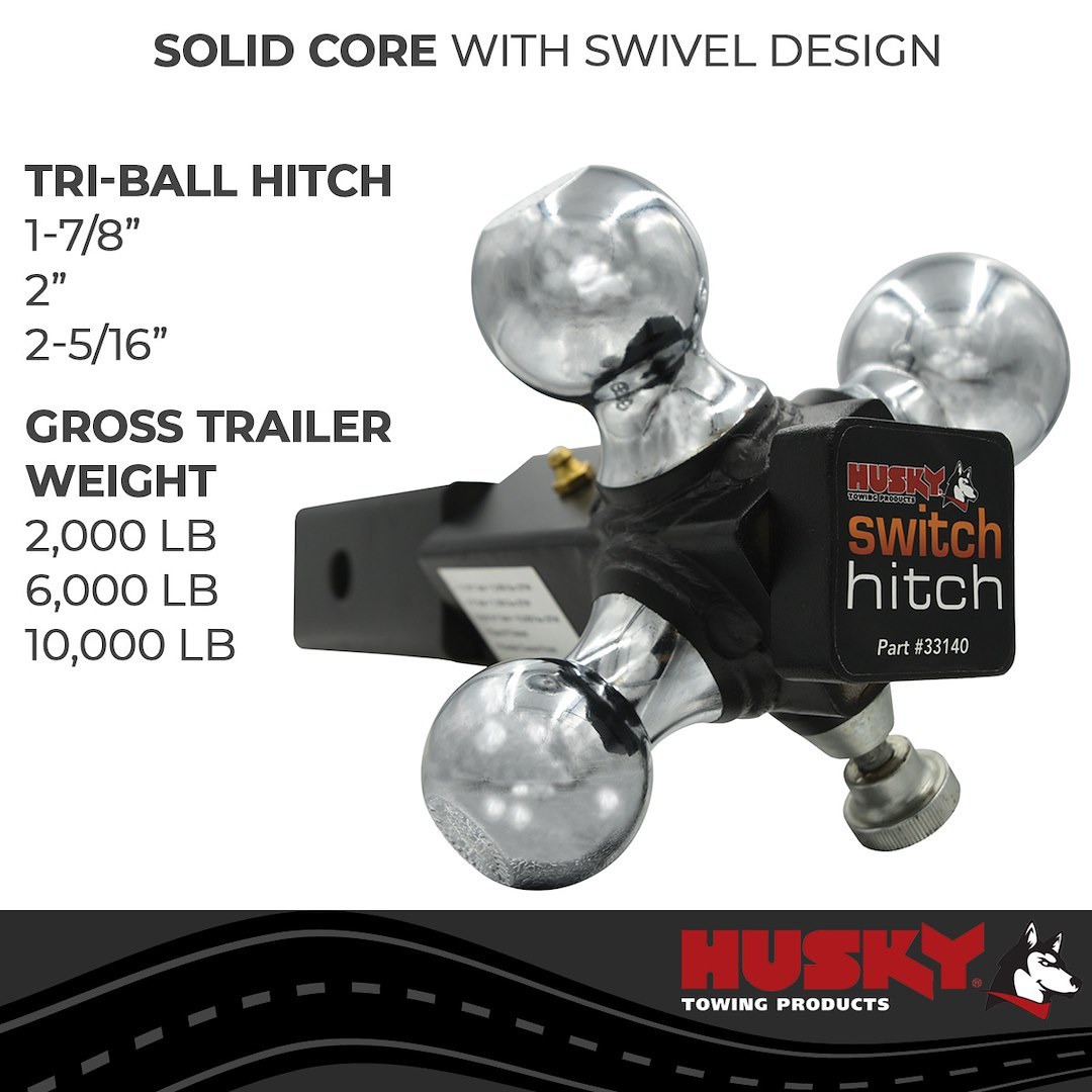 Husky Towing Trailer Hitch Ball Mount, Switch Hitch, Class IV, Fits 2 Inch Receiver – 33140
