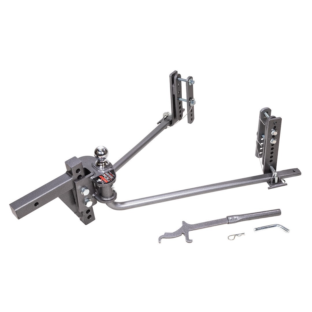 Husky Towing Weight Distribution Hitch, Center Line Clfs, Two Point Round Bar, 400 to 600 Pound Tongue Weight, 6000 Pound Gross Trailer Weight – 33310