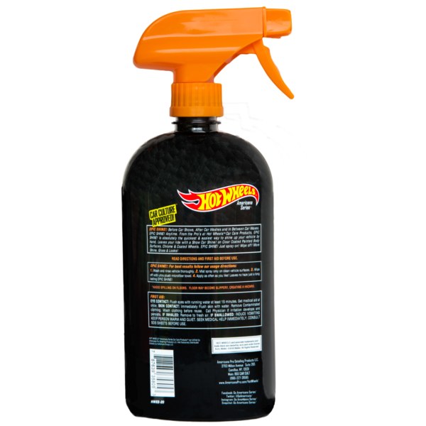 Hot Wheels Detailing Spray, Epic Shine ™, For Quick and Easy Shine of Vehicle, 20 Ounce Spray Bottle, Single – HWES-20