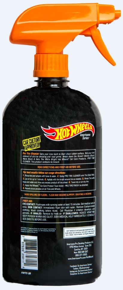 Hot Wheels Tire Cleaner, Americana Series ™, For All Tires, 20 Ounce Spray Bottle – HWTC-20