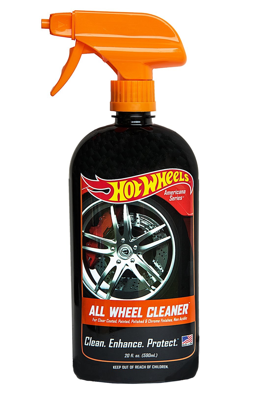 Hot Wheels Wheel Cleaner, Americana Series ™, For Painted/ Chrome/ Stainless/ Aluminum Coated Wheels, 20 Ounce Spray Bottle – HWWC-20