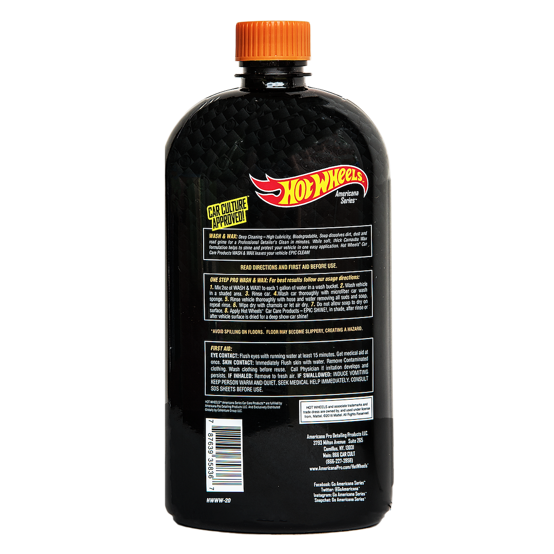 Hot Wheels Car Wash, Americana Series ™, Liquid, 20 Ounce Bottle, With Carnauba Wax – HWWW-20