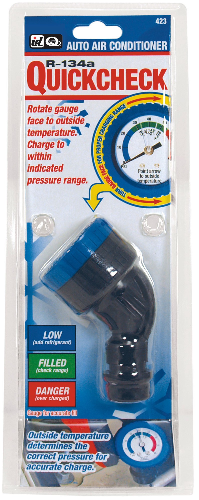 Interdynamic Air Conditioner Pressure Gauge, Use to Measure Pressure of Interdynamics R-134A Air Conditioning System, Analog Display – 423