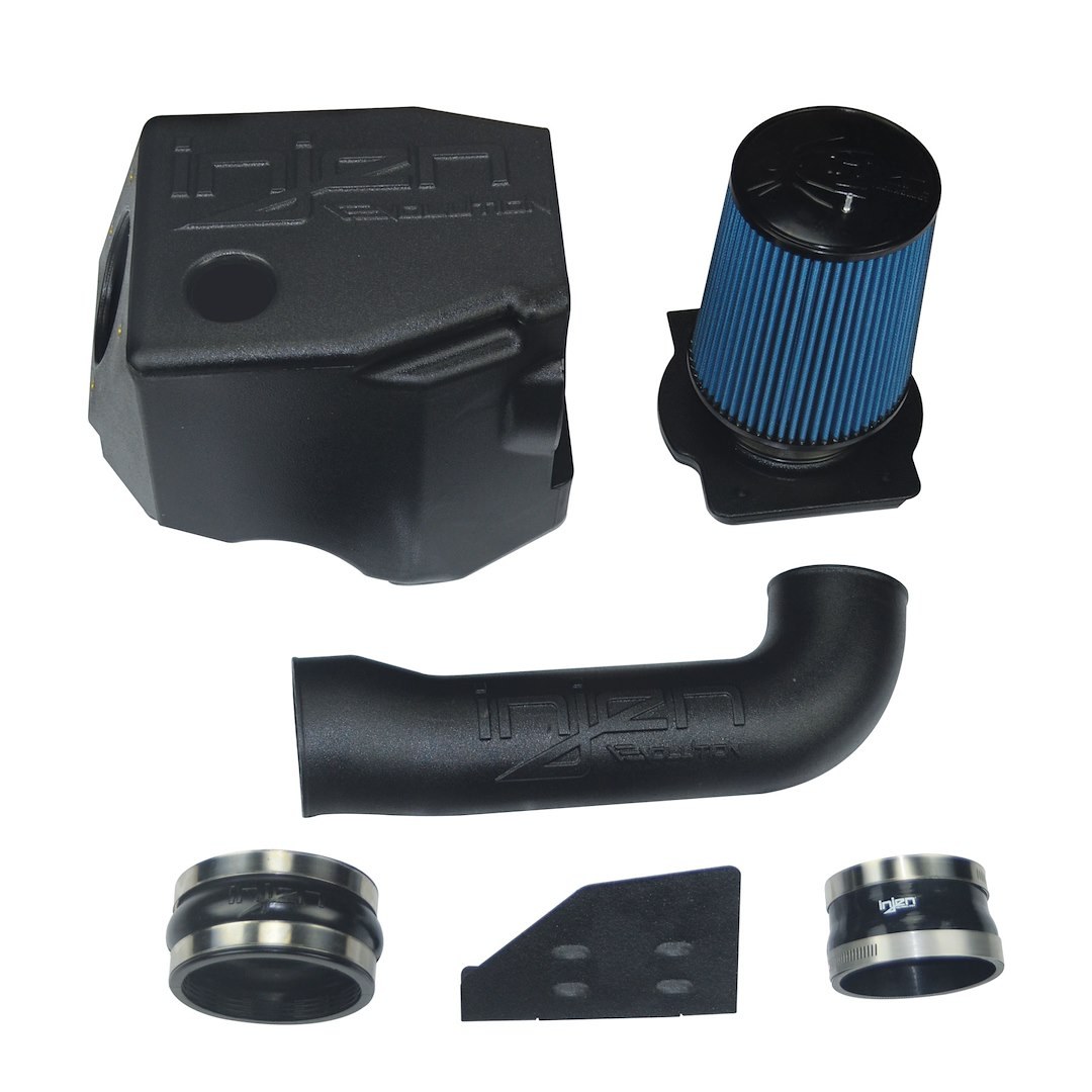 Injen Cold Air Intake, Evolution Series, Black Polyethylene Tube, Supernano-Web Blue Filter X-1127-BB, With Air Box – EVO5008