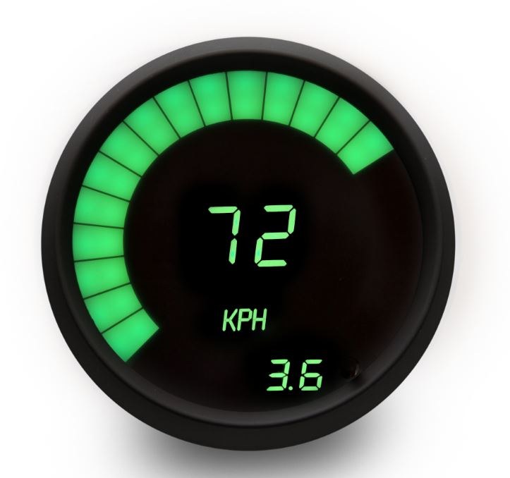 Intellitronx Speedometer, Aftermarket Replacement, 3-1/8 Inch, Digital, Sweep and Numeric Display, Kph, Programmable with Peak Recall – M9250GM