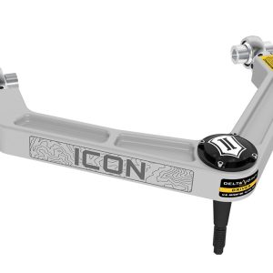 ICON Vehicle Dynamics Control Arm, Delta Joint, Boxed, Non Adjustable, Silver, Billet Aluminum, Non Greaseable, Set of 2 – 218560DJ