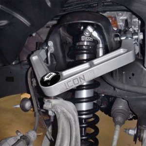 ICON Vehicle Dynamics Control Arm, Delta Joint, Boxed, Non Adjustable, Silver, Billet Aluminum, Non Greaseable, Set of 2 – 218560DJ