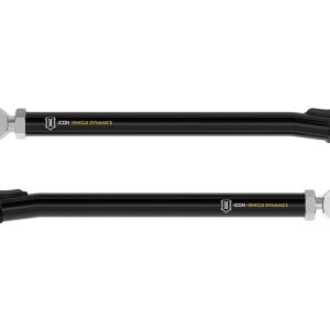 ICON Vehicle Dynamics Control Arm, Tubular, Adjustable, Black, Steel, Greaseable, Set of 2 – 44000T