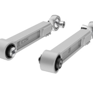 ICON Vehicle Dynamics Control Arm, Boxed, Adjustable, Silver, Billet, Greaseable, Set of 2 – 44100