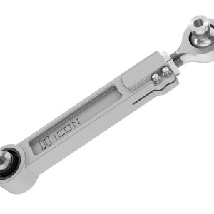 ICON Vehicle Dynamics Control Arm, Boxed, Adjustable, Silver, Billet, Greaseable, Set of 2 – 44100