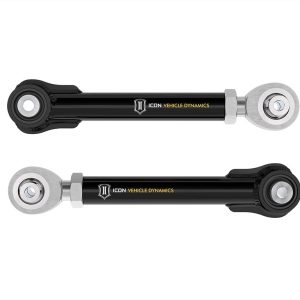 ICON Vehicle Dynamics Control Arm, Tubular, Adjustable, Black, Steel, Greaseable, Set of 2 – 44100T