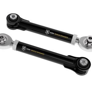 ICON Vehicle Dynamics Control Arm, Tubular, Adjustable, Black, Steel, Greaseable, Set of 2 – 44100T