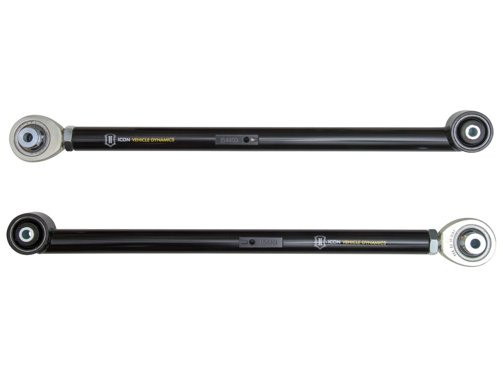 ICON Vehicle Dynamics Control Arm, Tubular, Adjustable, Black, Steel, Greaseable, Set of 2 – 54000T
