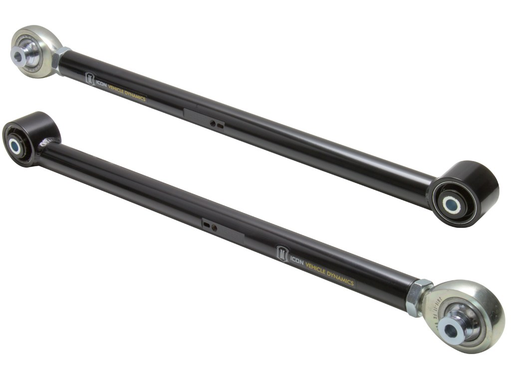ICON Vehicle Dynamics Control Arm, Tubular, Adjustable, Black, Steel, Greaseable, Set of 2 – 54000T