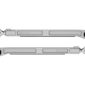ICON Vehicle Dynamics Control Arm, Delta Joint, Boxed, Non Adjustable, Silver, Billet Aluminum, Non Greaseable, Set of 2 – 54002