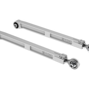 ICON Vehicle Dynamics Control Arm, Delta Joint, Boxed, Non Adjustable, Silver, Billet Aluminum, Non Greaseable, Set of 2 – 54002