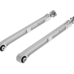 ICON Vehicle Dynamics Control Arm, Delta Joint, Boxed, Non Adjustable, Silver, Billet Aluminum, Non Greaseable, Set of 2 – 54002