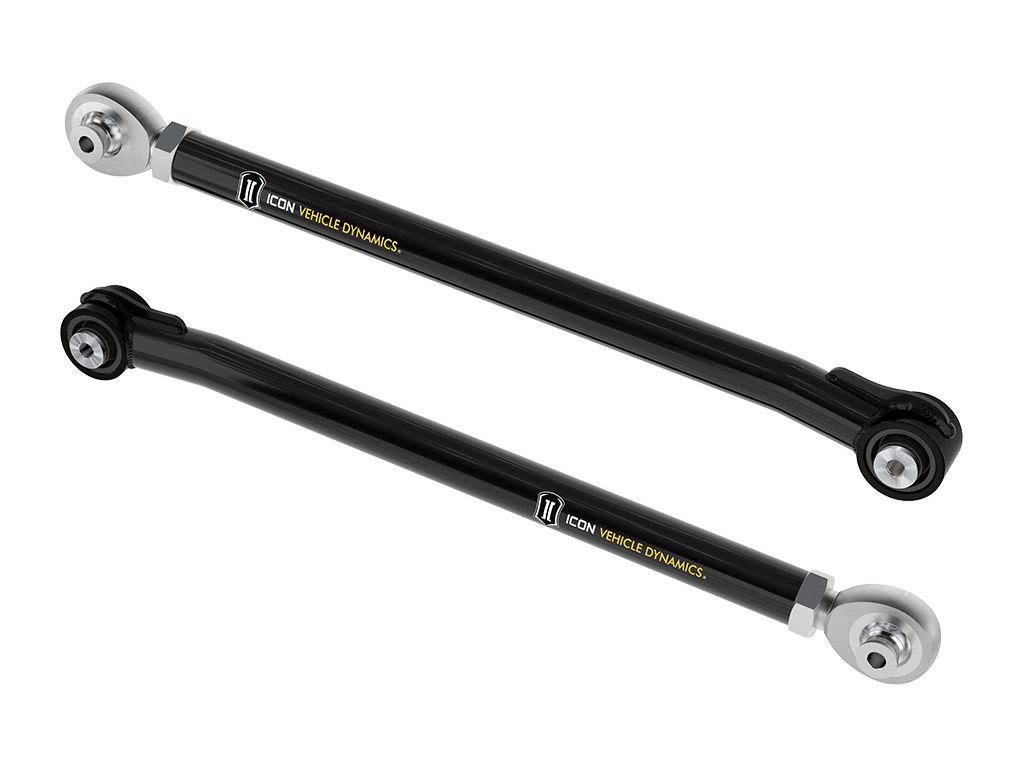 ICON Vehicle Dynamics Control Arm, Tubular, Adjustable, Black, Steel, Non-Greaseable, Set of 2 – 54002T