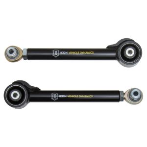 ICON Vehicle Dynamics Control Arm, Tubular, Adjustable, Black, Steel, Greaseable, Set of 2 – 54100T