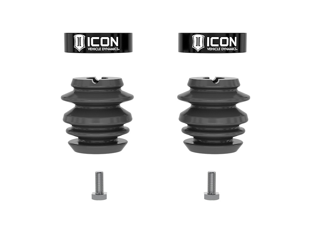 ICON Vehicle Dynamics Bump Stop, Bolt on, Foam, Canister Style, Black, Set of 2 – 56113