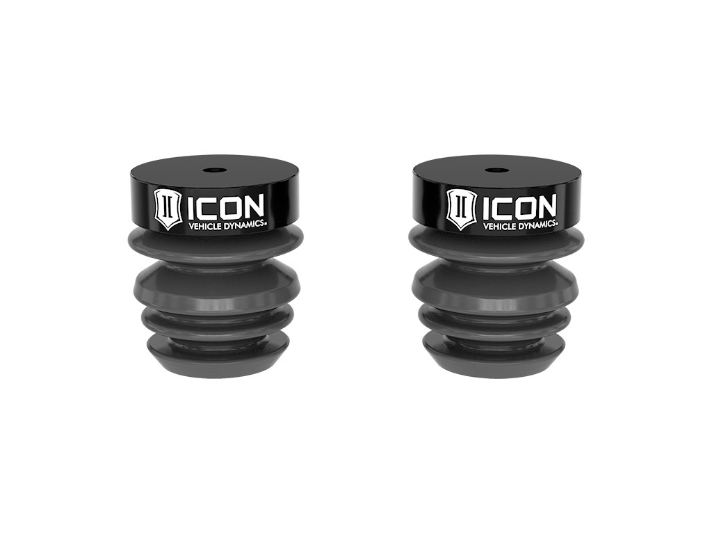 ICON Vehicle Dynamics Bump Stop, Bolt on, Foam, Canister Style, Black, Set of 2 – 56113