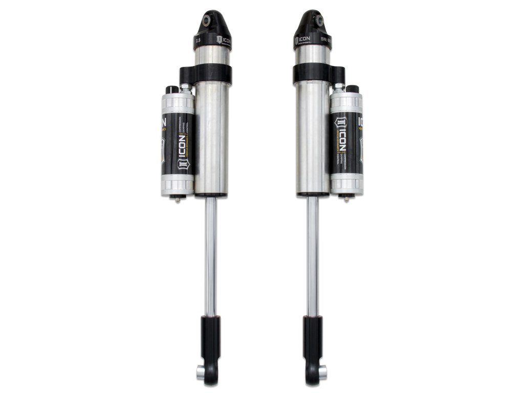 ICON Vehicle Dynamics Shock Absorber, 2.5 Series, Nitrogen Gas Charged, With Remote Reservoir, One Year Limited Warranty, Adjustable Valving – 57722CP