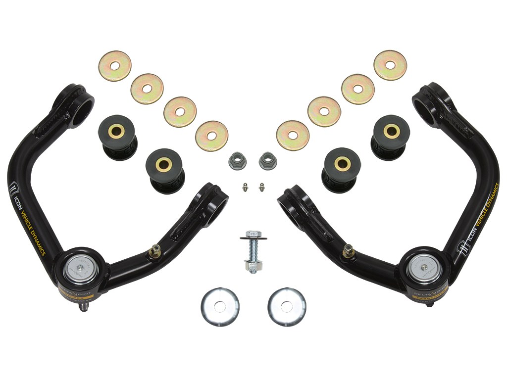ICON Vehicle Dynamics Control Arm, Tubular, Non Adjustable, Black, Steel, Greaseable, Set of 2 – 58400DJ