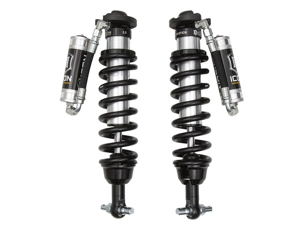 ICON Vehicle Dynamics Coil Over Shock Absorber, Non Adjustable Valving, 0 to 3-1/2 Inch Lift Height, Single Spring, Black and Silver – 91355