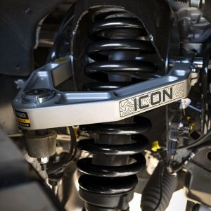 ICON Vehicle Dynamics Control Arm, Delta Joint, Boxed, Adjustable, Silver, Billet, Greaseable, Set of 2 – 98564DJ