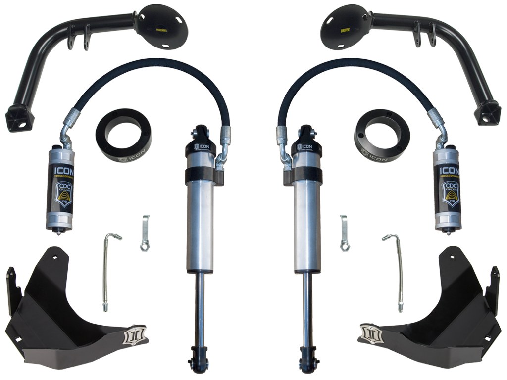 ICON Vehicle Dynamics Multiple Shock Absorber Kit, Stage 2, Dual Shock Kit, Black – K53126