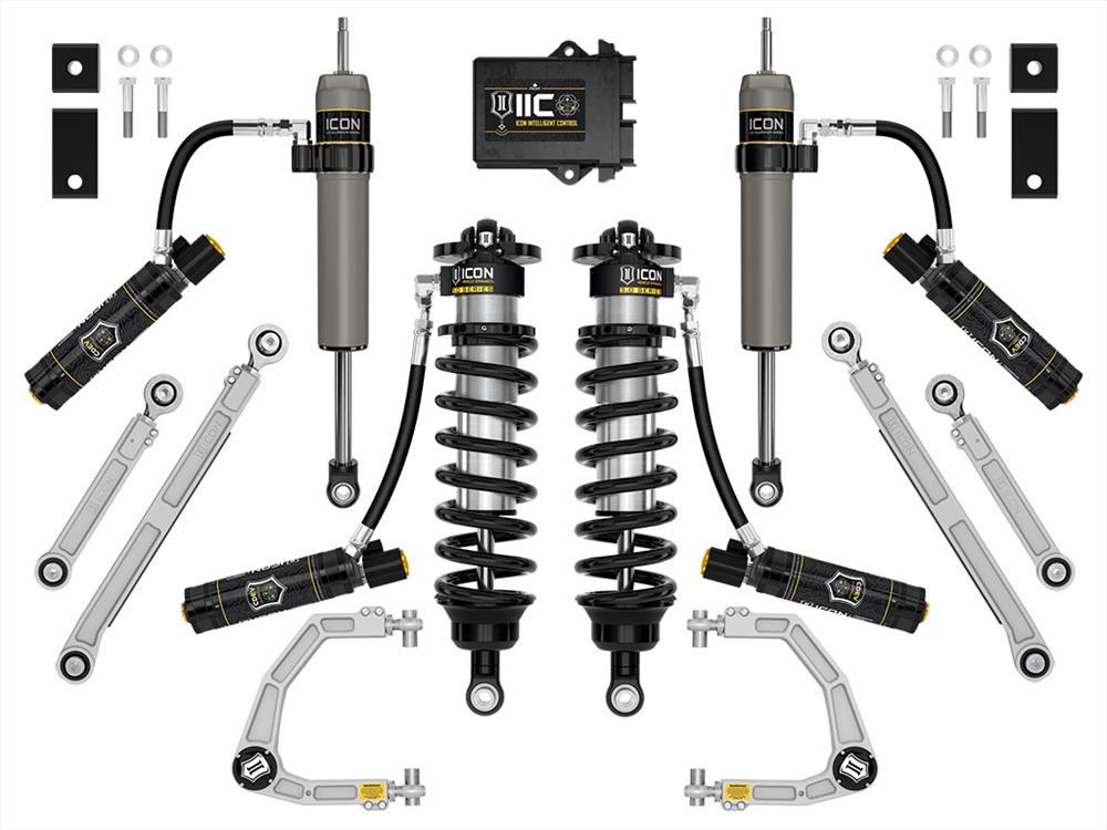 ICON Vehicle Dynamics Leveling Kit Suspension, Stage 4, 1-1/4 to 3-1/4 Inch Lift, Remote Reservoir Coil Over Shock Absorber – K53214