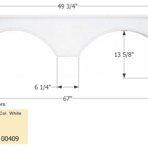 ICON Vehicle Dynamics Fender Skirt, Tandem Axle, Universal Replacement to Fit by Dimension, 67-1/4 Inch Length X 18-1/8 Inch Height – 00410