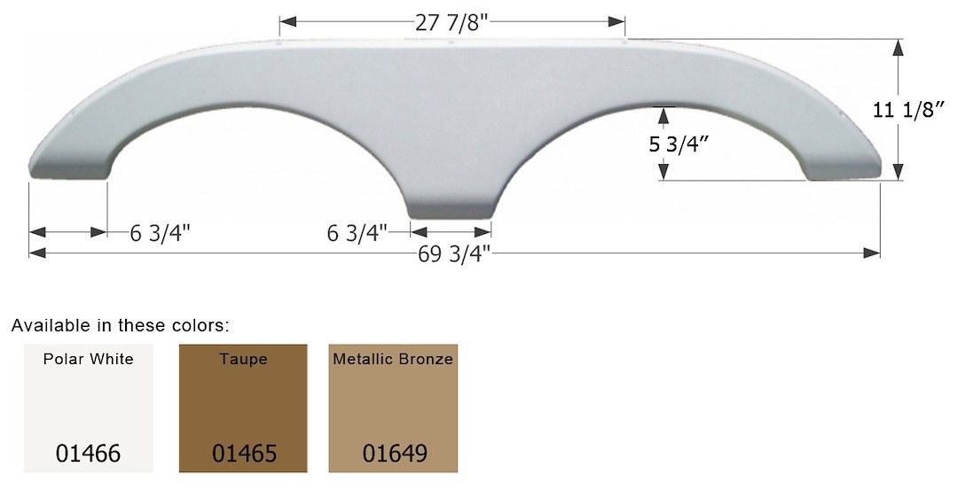 ICON Vehicle Dynamics Fender Skirt, Tandem Axle, Fits Various Keystone Brands Including Cougar/ Cougar X-Lite/ Cougar Srx – 01466