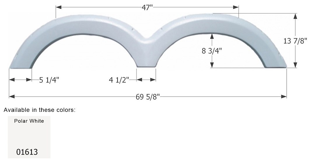 ICON Vehicle Dynamics Fender Skirt, Tandem Axle, Fits Various Heartland and Discover Canada Brands Including Edge/ Kokanee Express – 01613