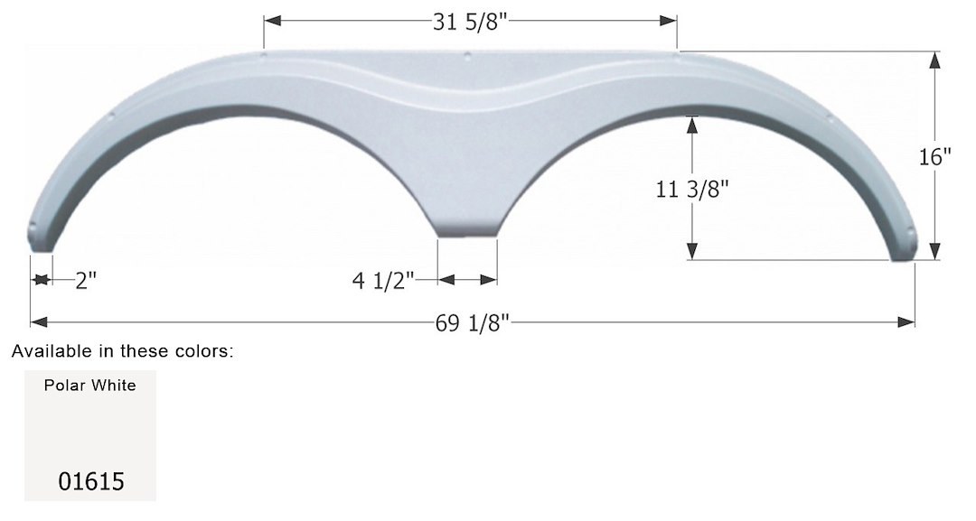 ICON Vehicle Dynamics Fender Skirt, Tandem Axle – 01615