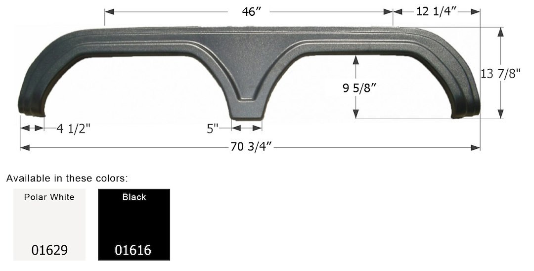 ICON Vehicle Dynamics Fender Skirt, Tandem Axle – 01616