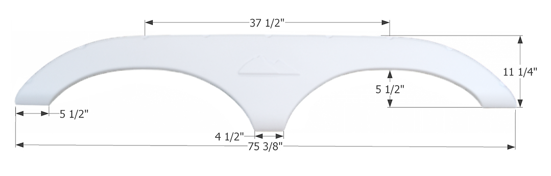 ICON Vehicle Dynamics Fender Skirt, Tandem Axle, Fits Various Keystone Brands Including Montana, 75-3/8 Inch Length X 11-1/4 Inch Height – 01626