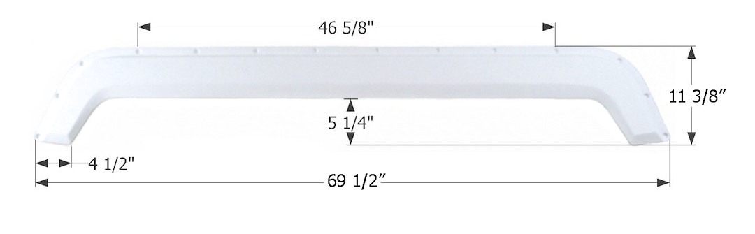 ICON Vehicle Dynamics Fender Skirt, Tandem Axle, Fits Various Fleetwood Brands Including Wilderness/ Prowler – 01627