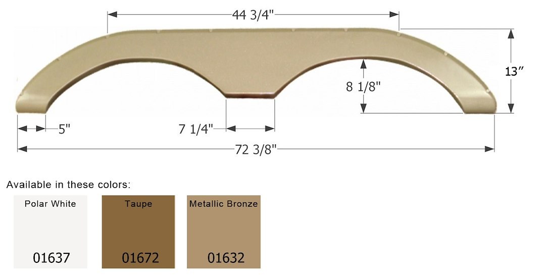 ICON Vehicle Dynamics Fender Skirt, Tandem Axle, Fits Various Keystone Brands Including Laredo/ Challenger – 01632