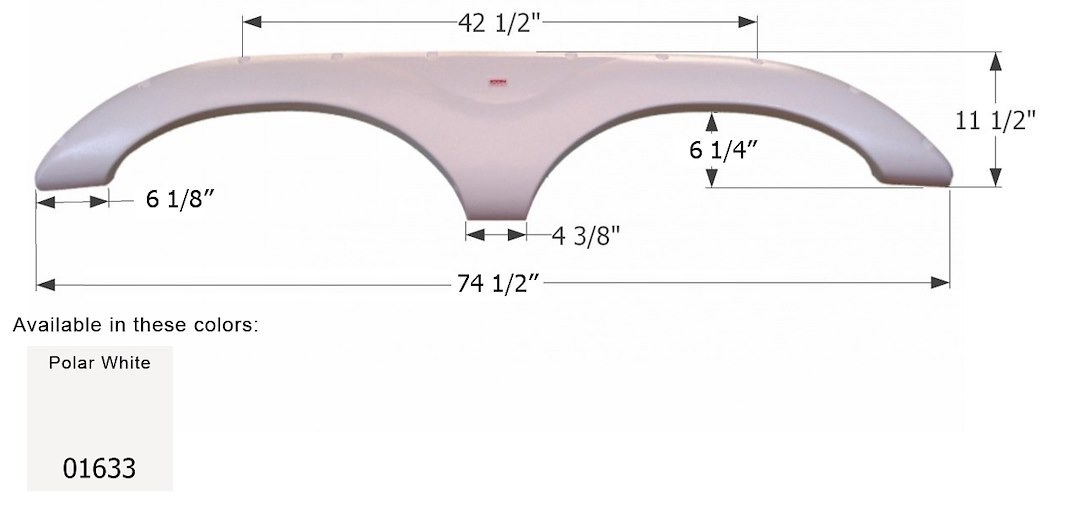ICON Vehicle Dynamics Fender Skirt, Tandem Axle, Fits Various Keystone Brands Including Montana, 74-1/2 Inch Length X 11-1/2 Inch Height – 01633