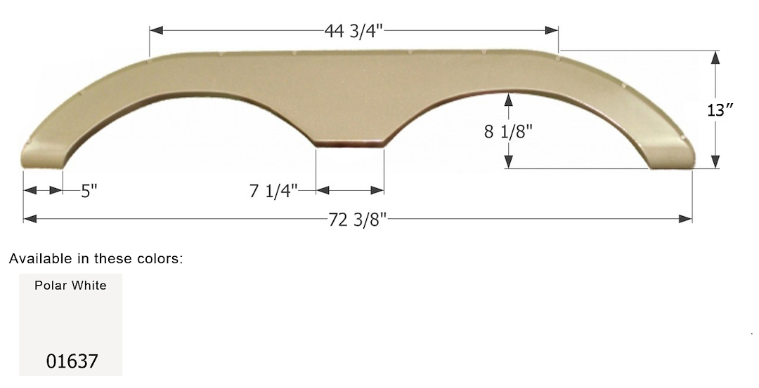 ICON Vehicle Dynamics Fender Skirt, Tandem Axle, Fits Various Keystone Brands Including Laredo/ Challenger – 01637