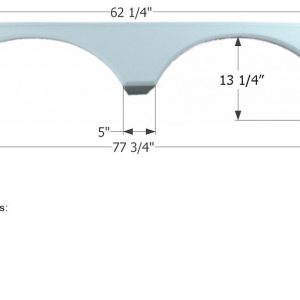 ICON Vehicle Dynamics Fender Skirt, Tandem Axle, Fits Various Alpenlite Brands, 77-3/4 Inch Length X 16-1/2 Inch Height, Polar White – 01640
