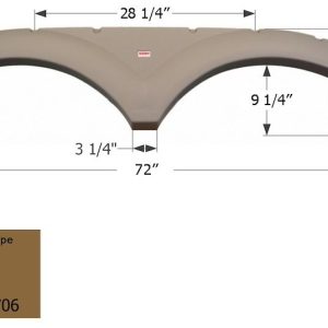 ICON Vehicle Dynamics Fender Skirt, Tandem Axle, Fits Various Keystone Brands Including Challenger, 72 Inch Length X 14-1/4 Inch Height – 01705