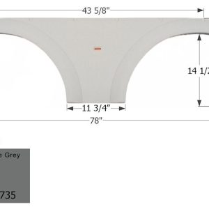 ICON Vehicle Dynamics Fender Skirt, Tandem Axle, Fits Various Keystone Brands Including Hobbi, 78 Inch Length X 17-5/8 Inch Height, Olive Grey – 01735