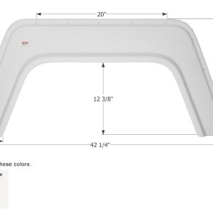 ICON Vehicle Dynamics Fender Skirt, Single Axle, Universal Replacement to Fit by Dimension, 42-1/4 Inch Length X 18-3/4 Inch Height – 01738