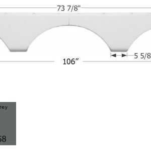 ICON Vehicle Dynamics Fender Skirt, Triple Axle, Fits Various Pilgrim Brands Including Open Road, 106 Inch Length X 14-1/2 Inch Height – 01757