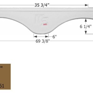ICON Vehicle Dynamics Fender Skirt, Tandem Axle, Fits Various Kz Brands Including Spree, 69-3/8 Inch Length X 10-1/2 Inch Height, Taupe – 01761